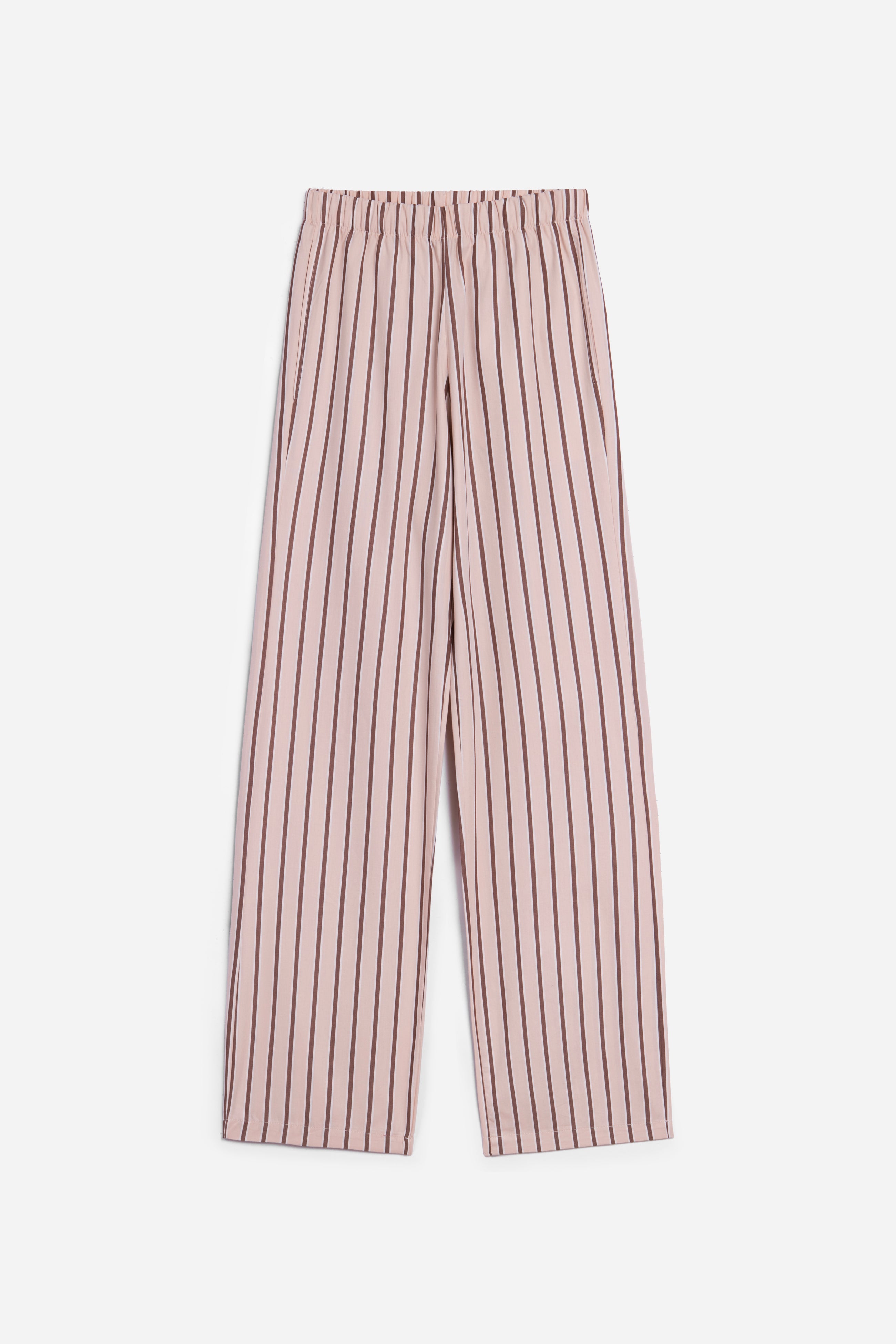 Weekend Striped PJ Set | Soft Pink & Brown