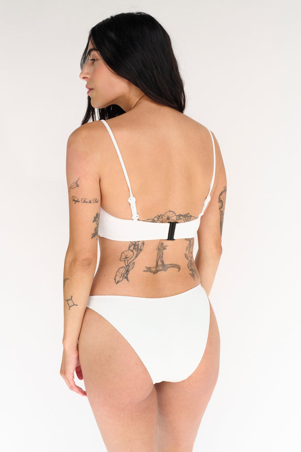Boucle Hidden Underwire Bikini Top | White