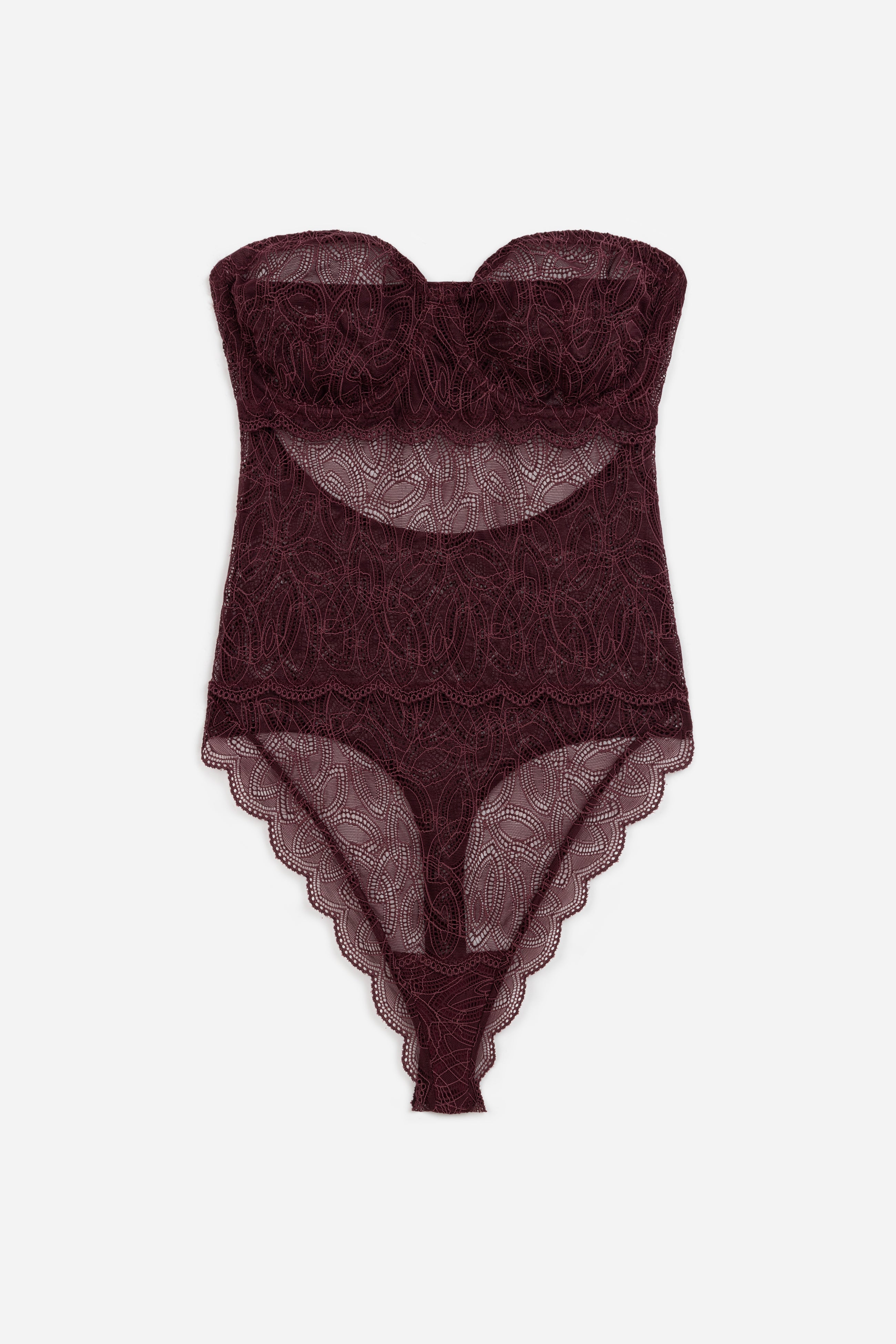Dahlia Underwired Strapless Bodysuit | Cherry Lacquer