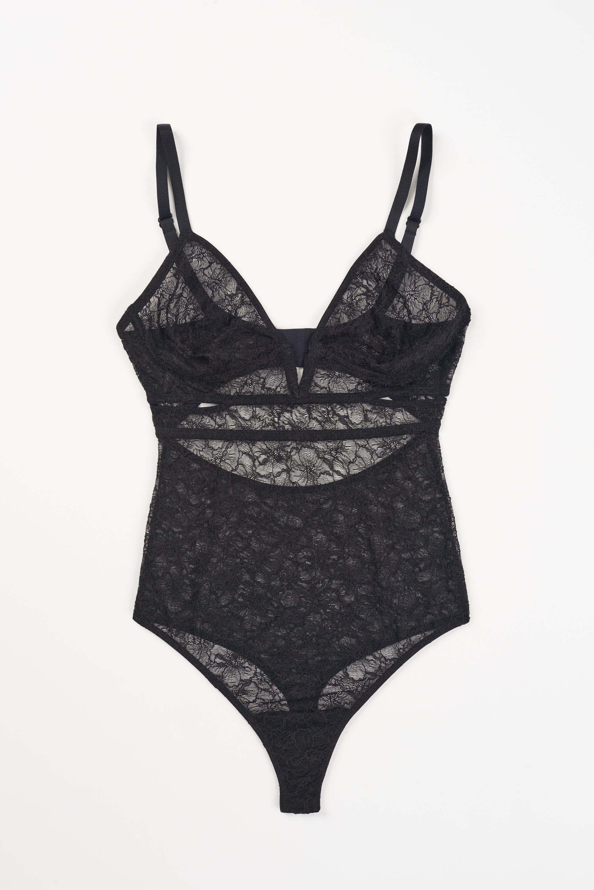 Marie Soft Plunge V Wire Bodysuit | Black