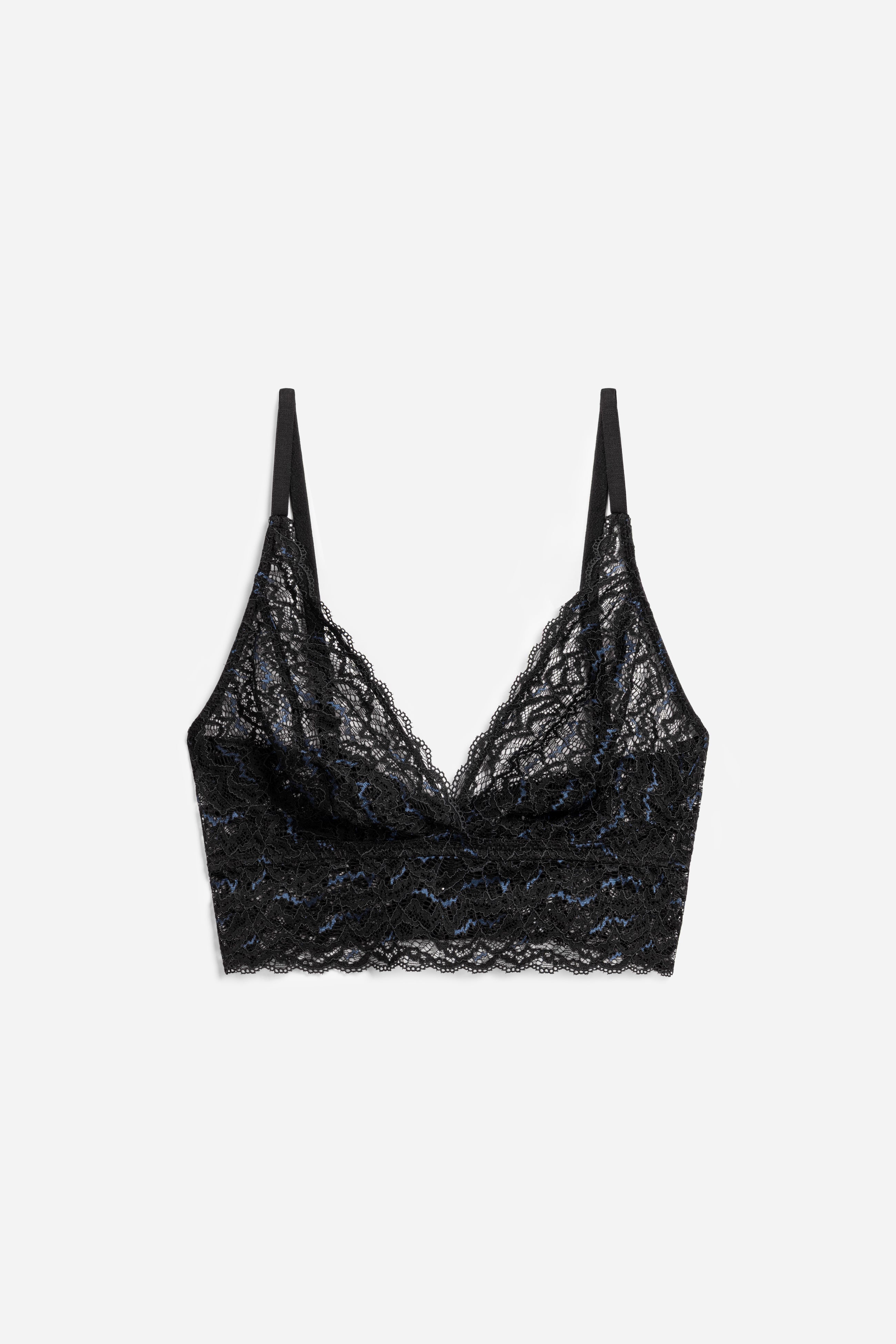 Arya Soft Triangle Bra | Black Teal
