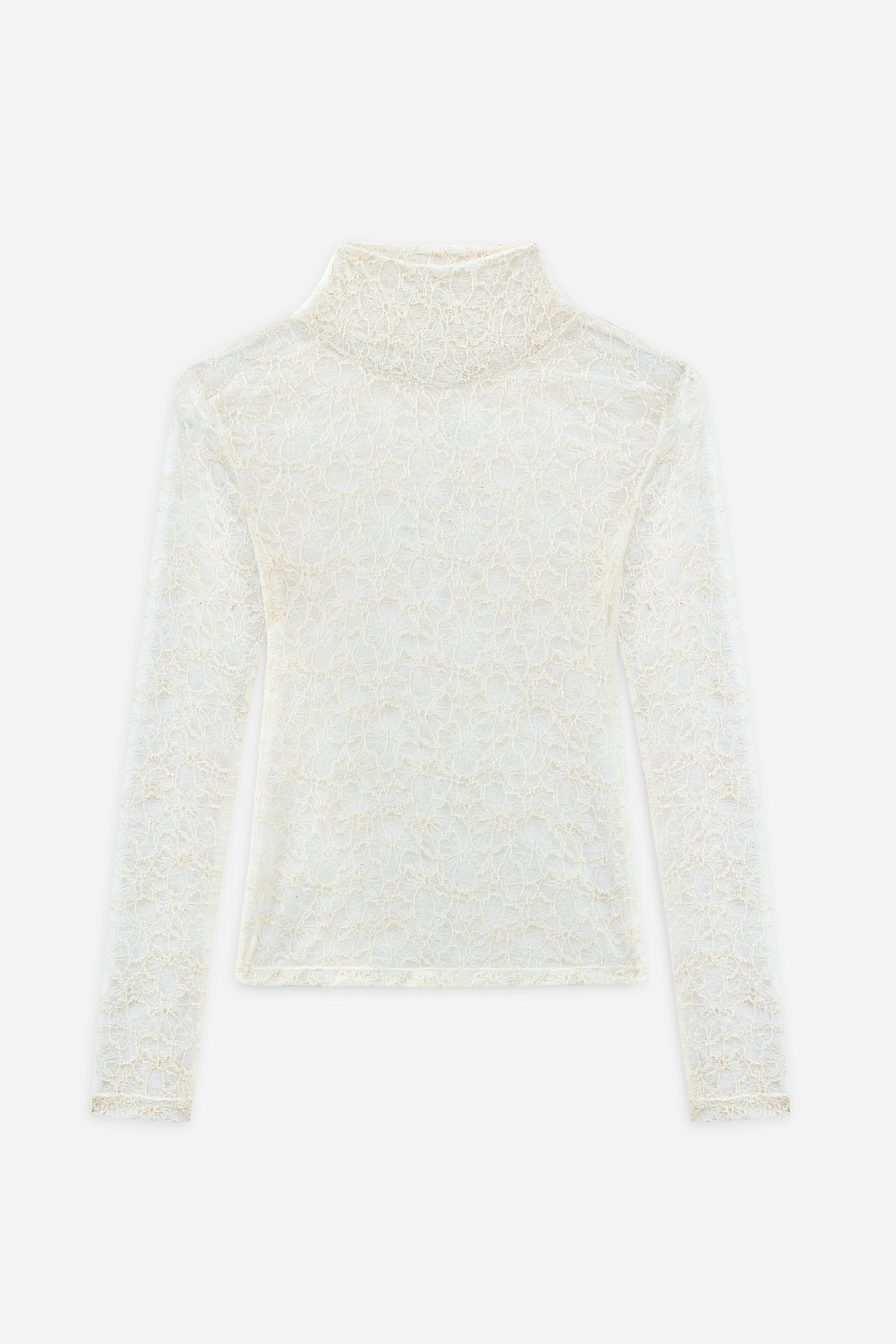 Marie Mock Neck Long Sleeve Top | Ecru