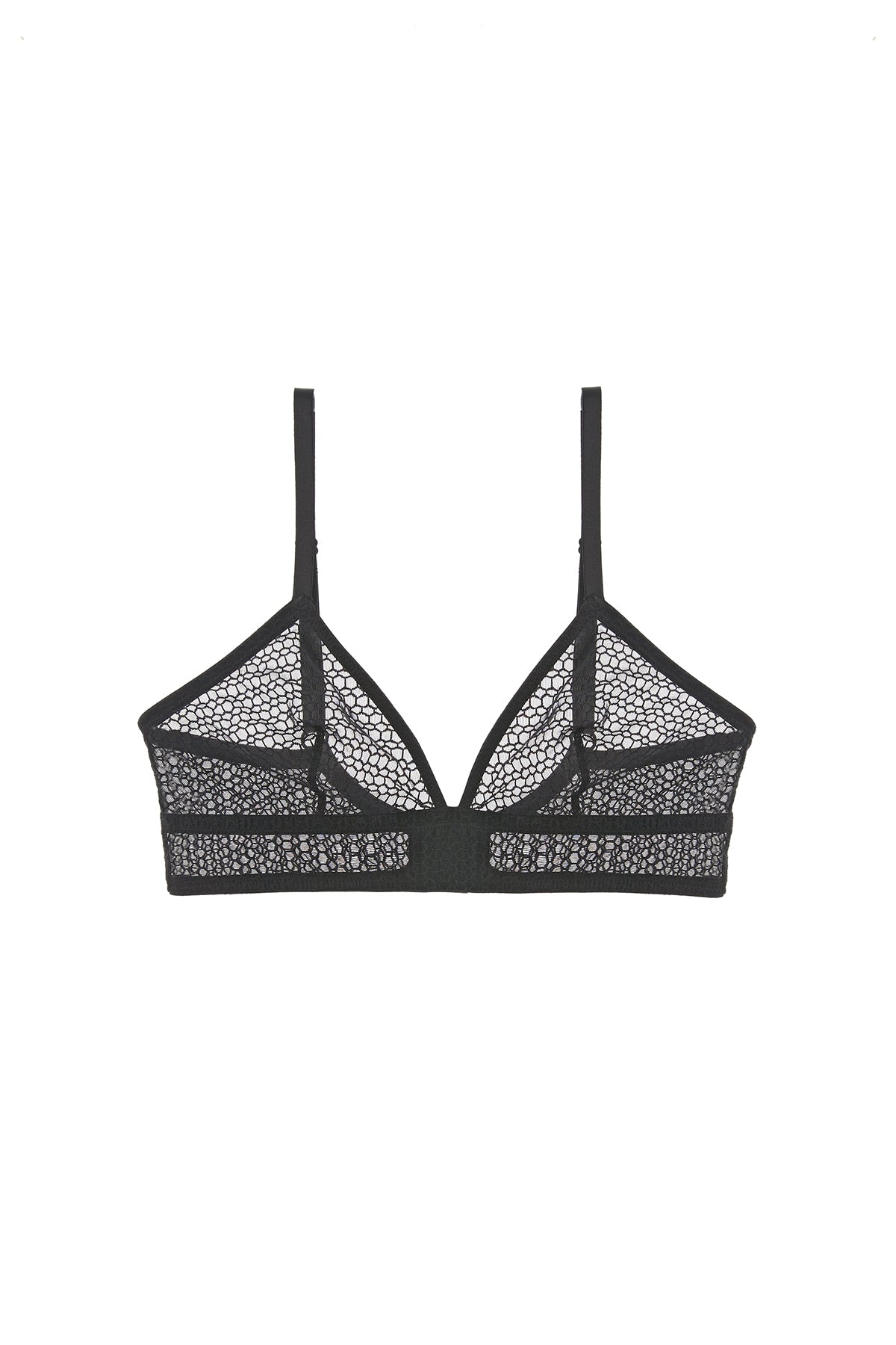 Honeycomb Triangle Soft Bra | Black