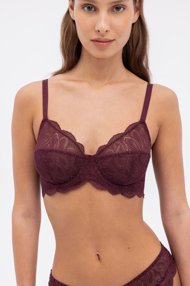 Dahlia Underwired Full Cup Bra | Cherry Lacquer