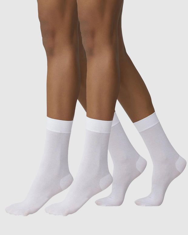 Swedish Stockings 2-Pack Thea Cotton Socks | White