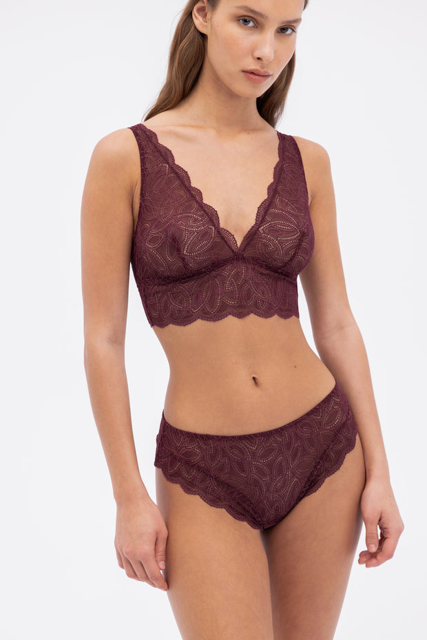Dahlia Soft Plunge Bra | Cherry Lacquer