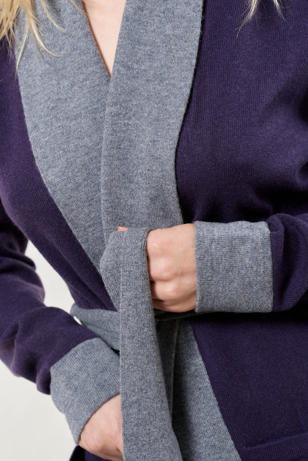 Cashmere Robe | Purple/Grey