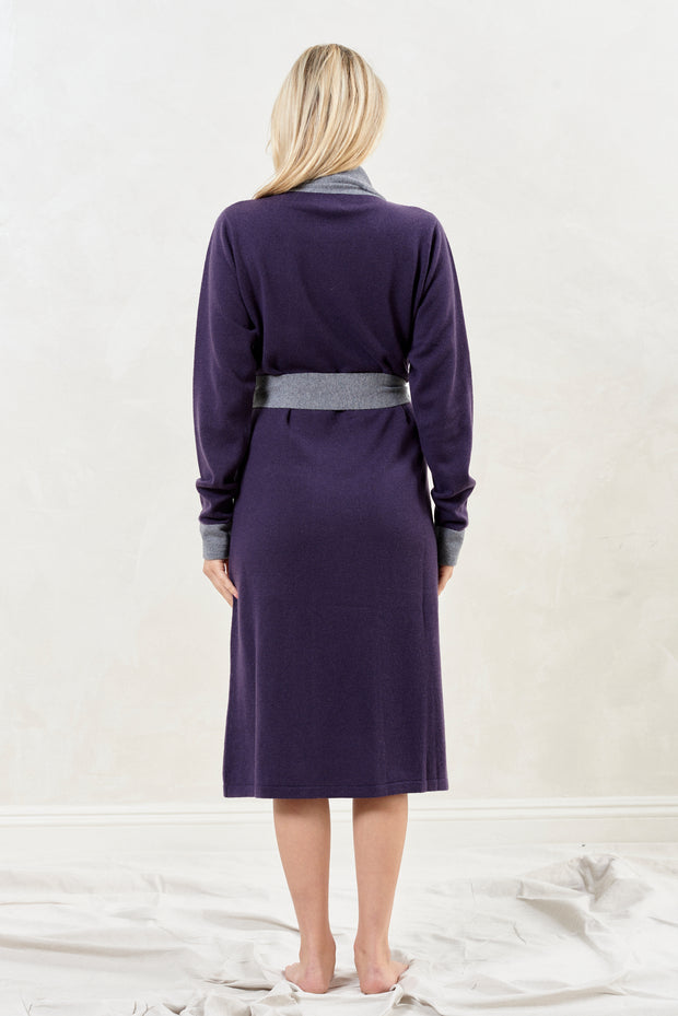 Cashmere Robe | Purple/Grey