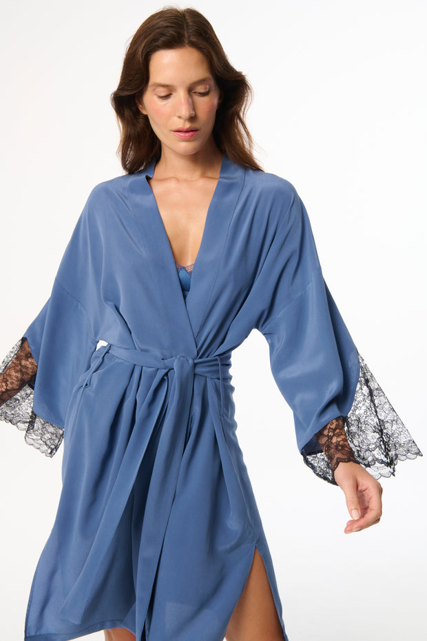 Jasmine Robe | Lapis/Black