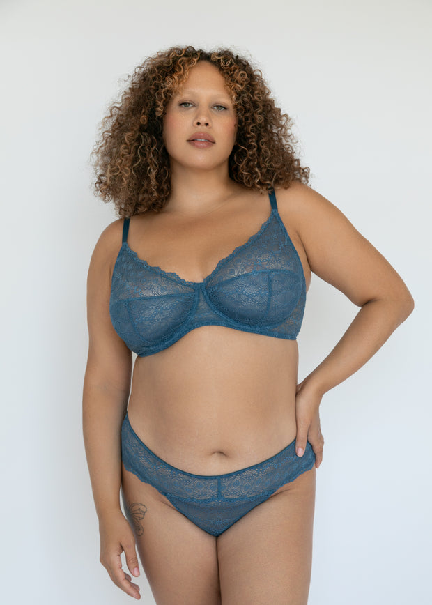 Camellia Underwire Full Cup Bra | Cornflower